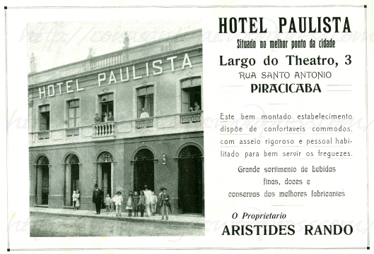 Hotel Paulista. Piracicaba em 1914.